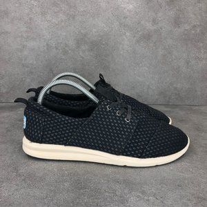 Toms Cordones Canvas Lace Up Sneaker, 381115, Black, Women's 8